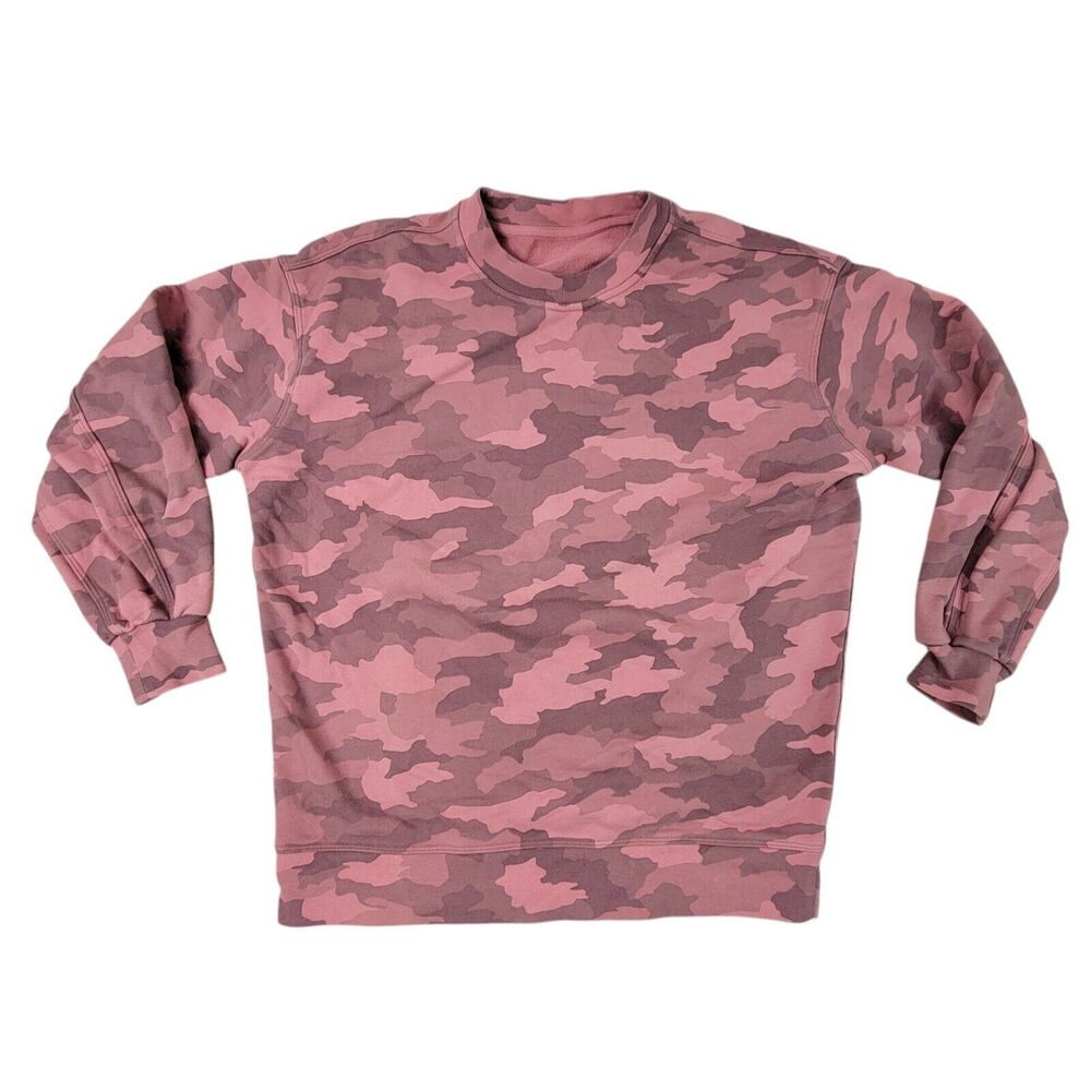 LULULEMON Perfectly Oversized Sweatshirt Crew Size 4 Pink Camo Briar Rose Multi